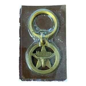 Marlboro Brass Bull Steer Star Keychain